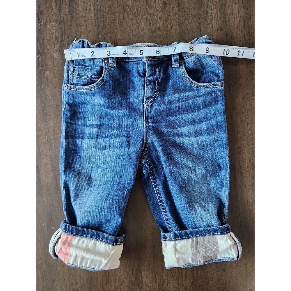 Burberry Baby Boy Jeans Size 12M Novacheck Cuff Straight Leg zip Elastic waist - Picture 6 of 7